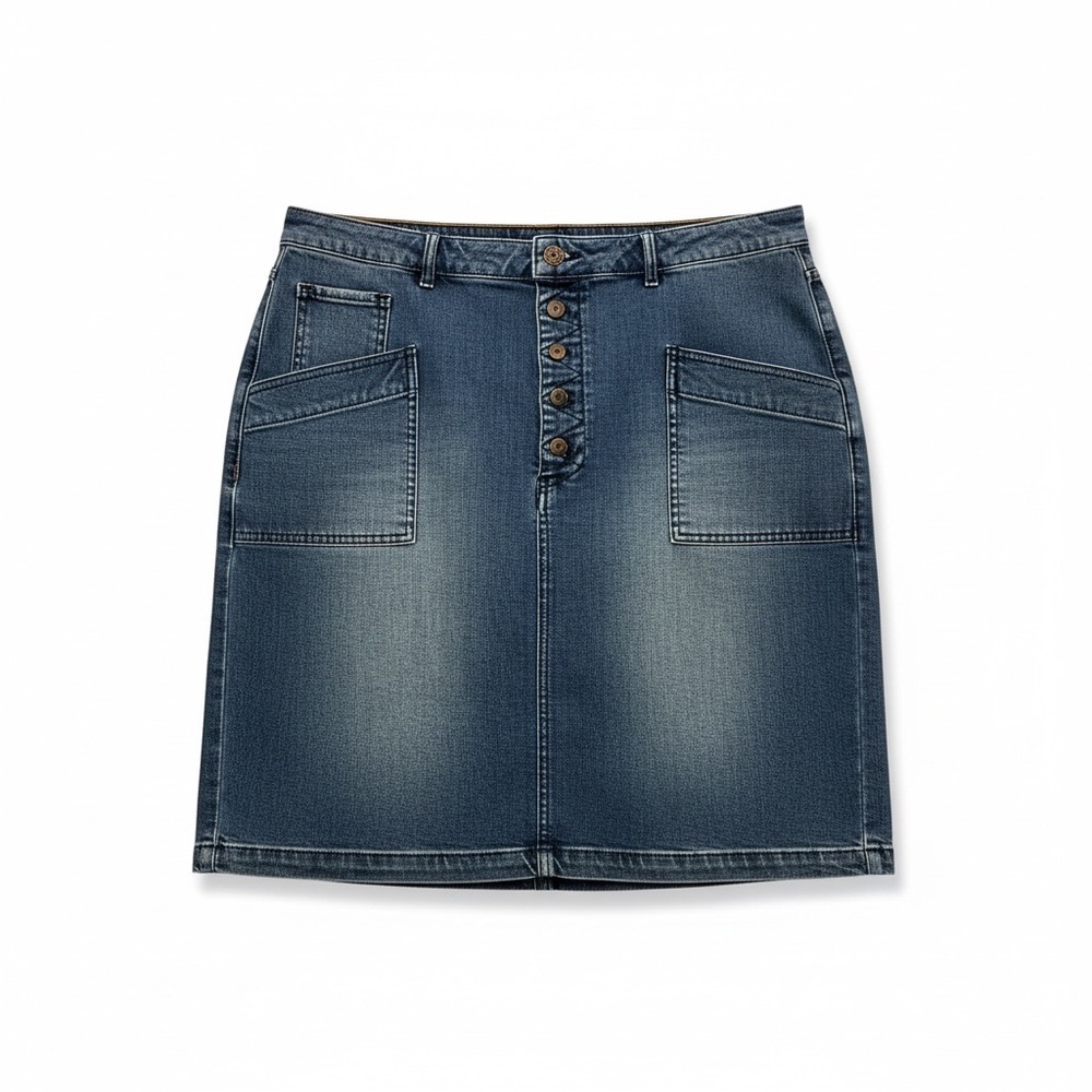 Pilcro and the Letterpress Blue A-Line Denim Skirt - Picture 3 of 7